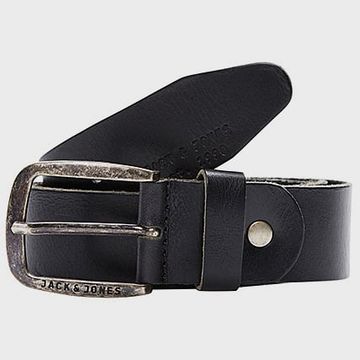 Jack And Jones - Cinturón de piel Paul Negro