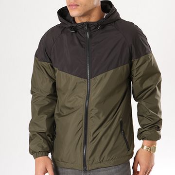 Urban Classics - Cortaviento TB2107 Negro Verde Caqui