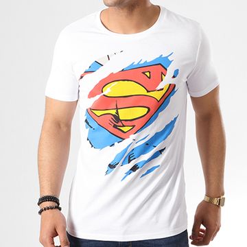DC Comics - Camiseta Superman Tear Up Blanca