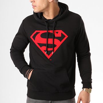 DC Comics - Sudadera con capucha Superman Logo Rojo Negro