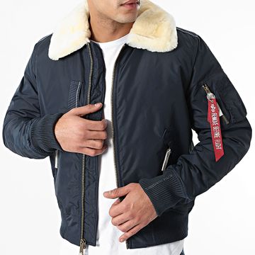 Alpha Industries - Bomber Con Inyector III Cuello Oveja Azul Marino