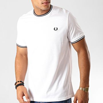Fred Perry - Camiseta Twin Tipped M1588 Blanco Negro