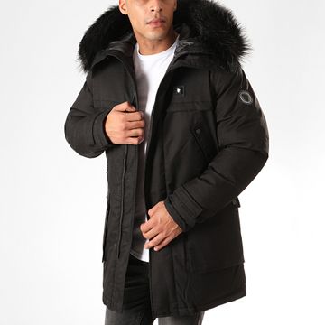 Comme Des Loups - Parka calefactada con capucha de piel Antartic Negra