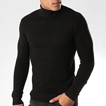 John H - Jersey de cuello alto ZW001 Negro