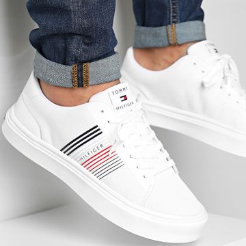 Tommy Hilfiger - Zapatillas ligeras Stripes Knit 2836 Blanco