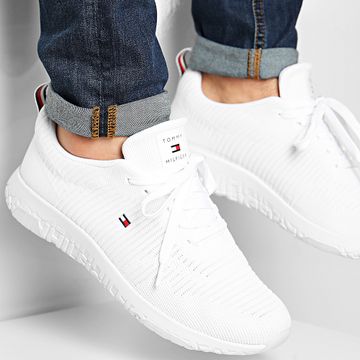 Tommy Hilfiger - Corporate Knit Rib Runner Zapatillas FM0FM02938 Blanco