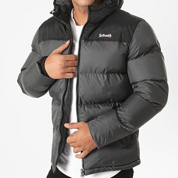 Schott NYC - Chaqueta con capucha Utah 2 Gris antracita