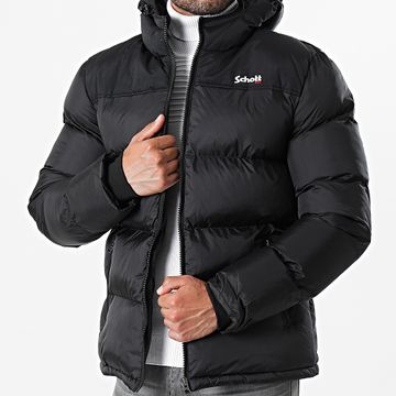Schott NYC - Plumífero con capucha Utah 2 Negro