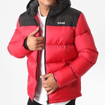 Schott NYC - Chaqueta con capucha Utah 2 Rojo