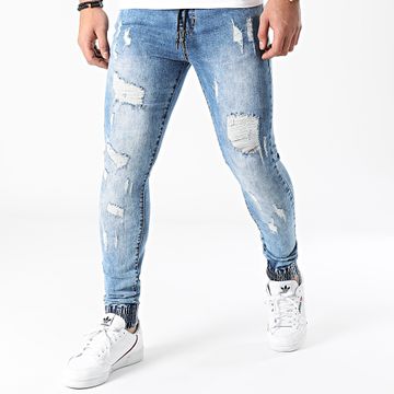 LBO - Pantalón Chándal Skinny Jeans con rasgaduras LB054J Denim Blue Medium