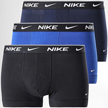 Nike - Pack de 3 bóxers de algodón elástico KE1008 Negro Azul marino Índigo