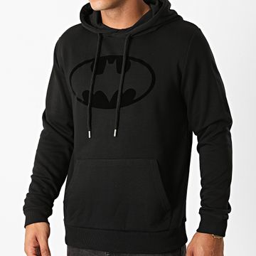 DC Comics - Sudadera Con Capucha De Terciopelo Con Logotipo De Batman Negro Negro