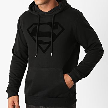 DC Comics - Sudadera Con Capucha De Terciopelo Con Logotipo De Superman Negro Negro