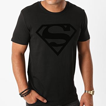 DC Comics - Camiseta Terciopelo Logo Superman Negro Negro