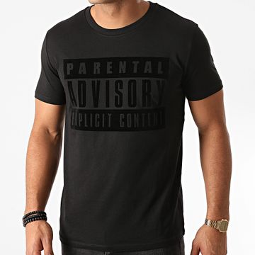 Parental Advisory - Camiseta De Terciopelo Con Logo Negro Negro