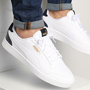 Puma - Zapatillas Puma Shuffle 309668 Blanco Azul Marino Oro