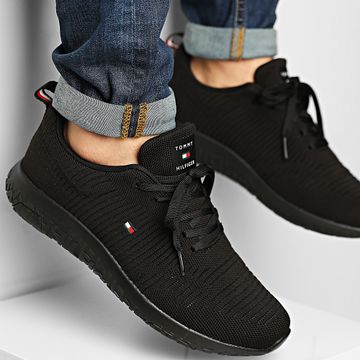 Tommy Hilfiger - Zapatillas Corporate Knit Rib Runner 2838 negro