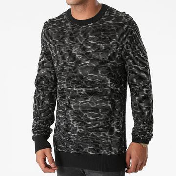 Calvin Klein - Sudadera AOP Jacquard Cuello Redondo 7341 Negro
