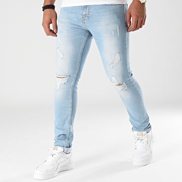 LBO - Vaqueros 1869 Slim Fit Con Rotos Lavado Azul