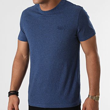 Superdry - Camiseta con bordado de logotipo vintage M1011245A azul marino jaspeado