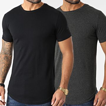 LBO - Juego de 2 camisetas extragrandes 2082 Black And Charcoal