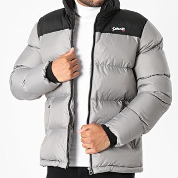 Schott NYC - Anorak Utah con capucha gris negro