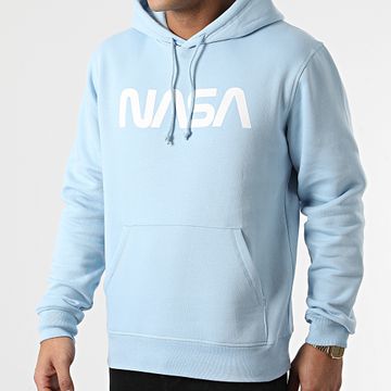 NASA - Sudadera con capucha Worm Logo Azul cielo