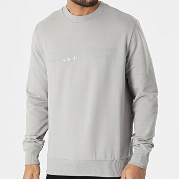 Calvin Klein - Sudadera Matt Shine Split Logo Cuello Redondo 8029 Gris