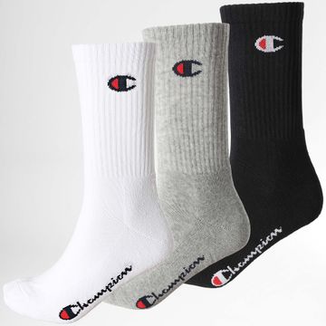 Champion - Pack De 3 Pares De Calcetines Calzini Blanco Negro Gris Jaspeado