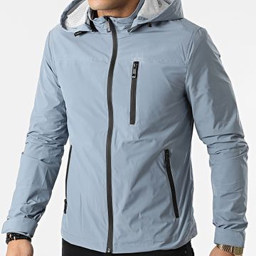 Kymaxx - Cortavientos Capucha 5123 Azul Gris