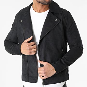 Jack And Jones - Chaqueta con cremallera de ante Nolan Negra