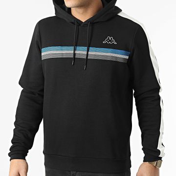 Kappa - Imagin 371238W Sudadera con capucha Logo Stripe Negra