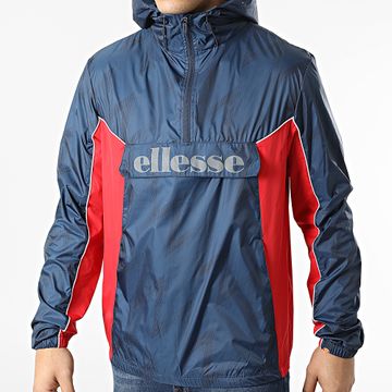Ellesse - Creata Cortavientos con Capucha SXM14473 Azul Marino Rojo Reflectante
