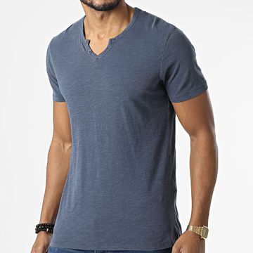 Jack And Jones - Camiseta Cuello Dividido Azul Marino