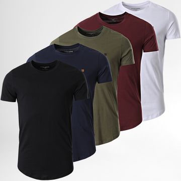 Jack And Jones - Juego De 5 Camisetas Brody Oversize Blanco Azul Marino Negro Verde Caqui Burdeos