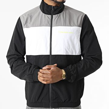Calvin Klein - Chaqueta con cremallera Bold Colorblock 0612 Blanco Gris Negro