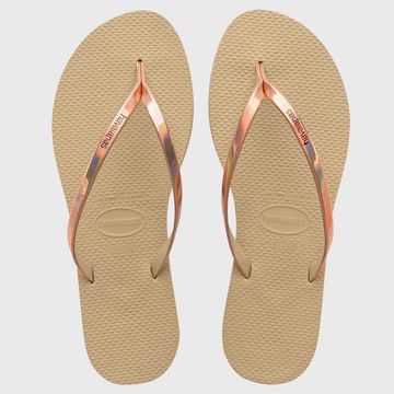 Havaianas - Chanclas de mujer You Metallic Beige Pink