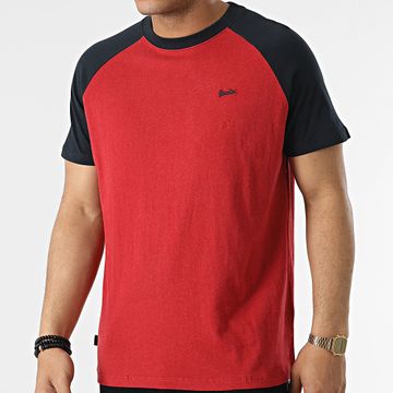 Superdry - Camiseta Vintage Red Baseball Raglan Azul Marino