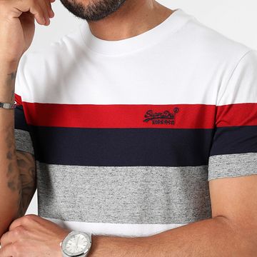 Superdry - Camiseta OL Classic YD Stripe M1011513A Blanco