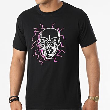 Mac Tyer - Camiseta Calavera Eléctrica Negro Rosa