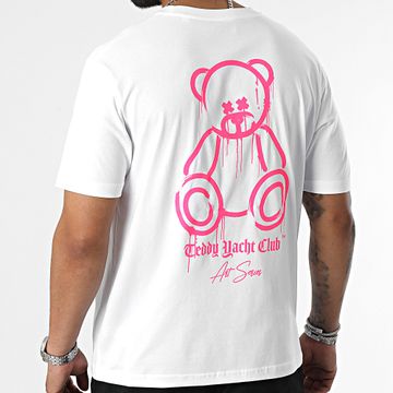 Teddy Yacht Club - Camiseta Oversize Large Art Series Marker Blanco Rosa Fluo