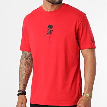 Luxury Lovers - Oversize Camiseta Large Roses Rojo Negro
