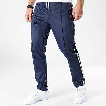 Ikao - LL677 Pantalón de chándal con banda azul marino