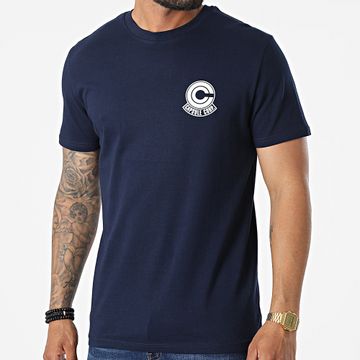 Dragon Ball Z - Pecho Capsule Corp Camiseta Azul Marino Blanco