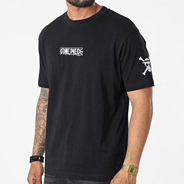 One Piece - Oversize Camiseta Grande Delantero Y Manga Negro Blanco