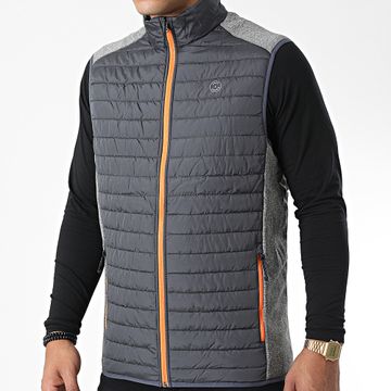 Jack And Jones - Gris antracita Multi Bodywarmer Collar Zip Jacket