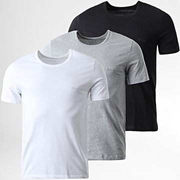BOSS - Juego De 3 Camisetas Clásicas 50475284 Blanco Negro Gris Brezo