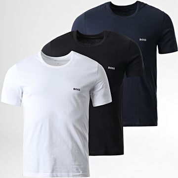 BOSS - Lote de 3 camisetas clásicas 50475284 Blanco Negro Azul Marino