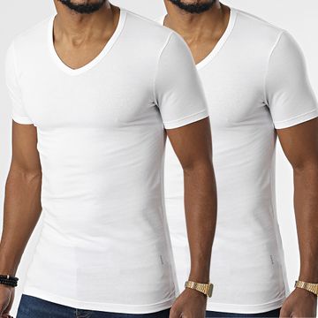 BOSS - Lote de 2 camisetas con cuello en V 50475292 Blanco