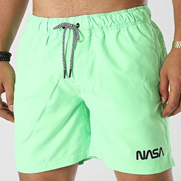 NASA - Traje de baño Worm Logo 2 Fluo Verde Negro
